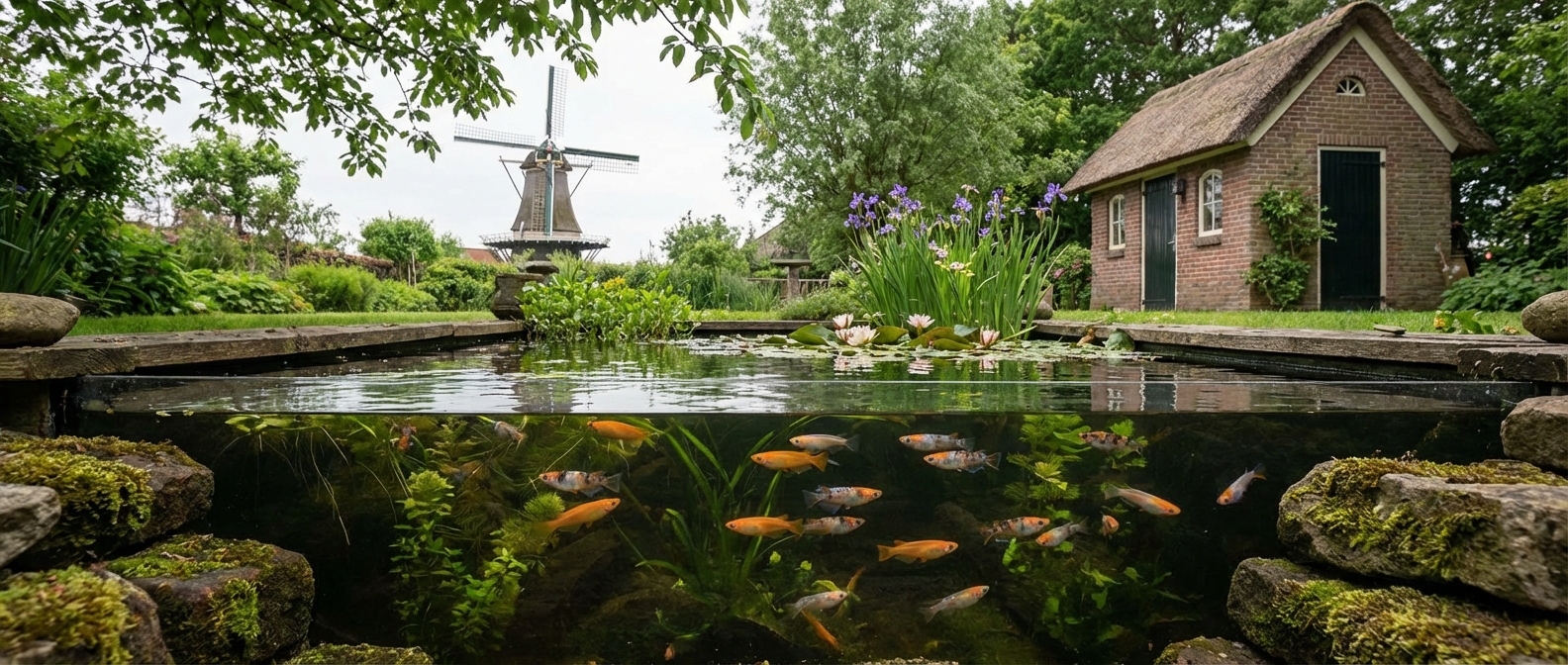 Serene Dutch Garden Pond