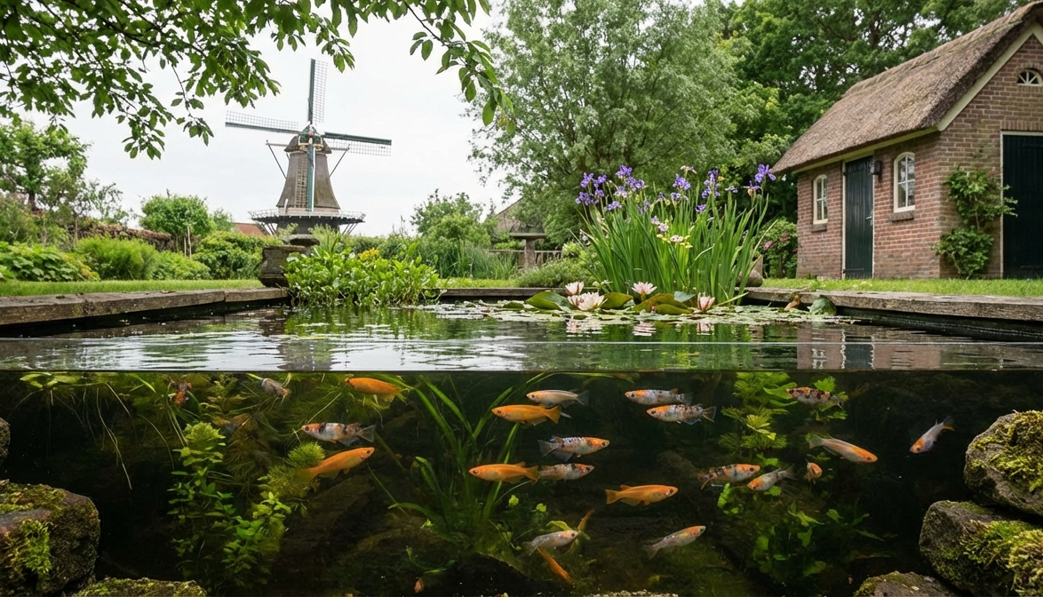 Serene Dutch Garden Pond